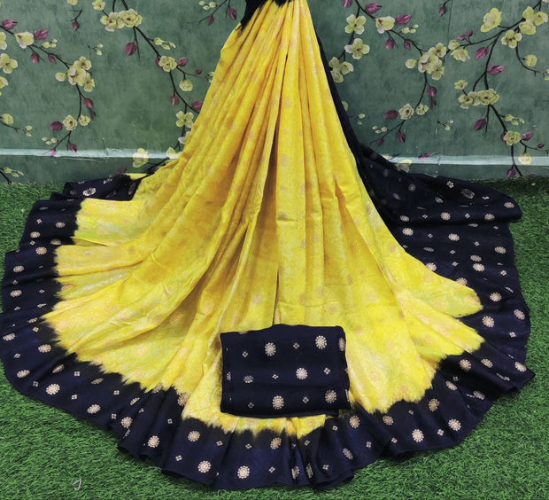 Yellow Jacquard Georgette 4DEC2