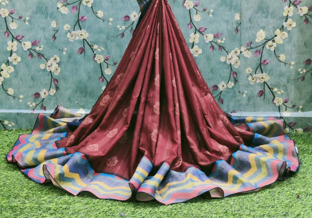 Rust Tussar Silk 22 I4-11