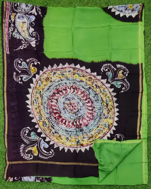 Green Maheswari Bathik 27May4