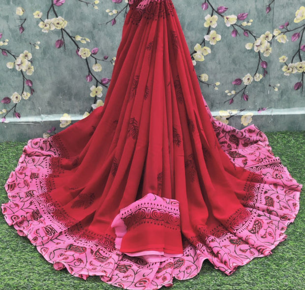 Red Pure Georgette 14DEC3