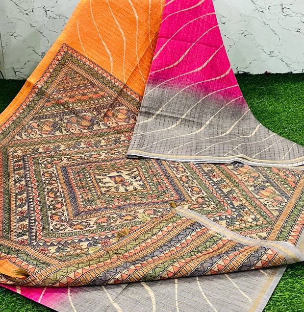 Grey Pink Moonga Tussar 24 J5-16