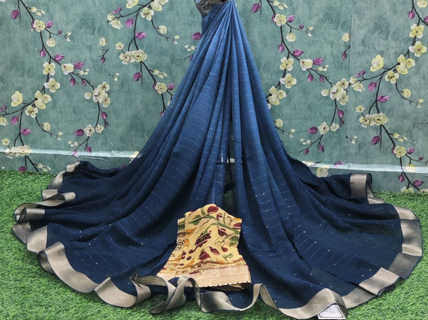 Light Blue Pure Georgette 17DEC11