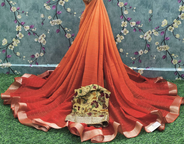 Orange Pure Georgette 17DEC9