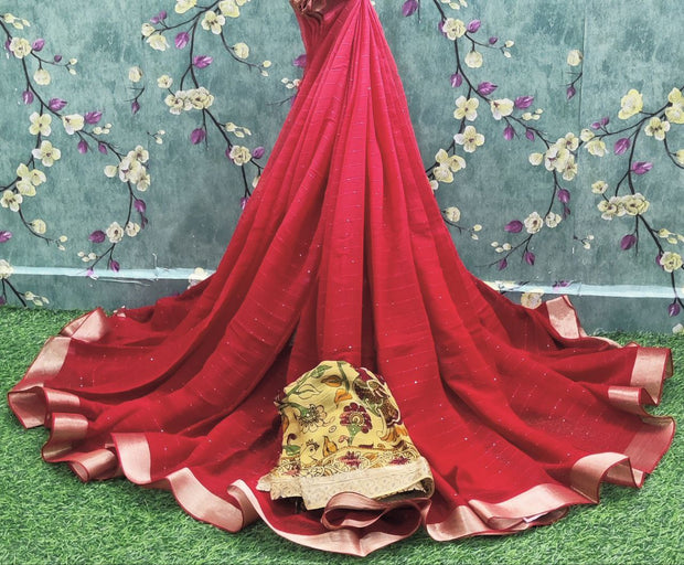 Red Pure Georgette 17DEC10