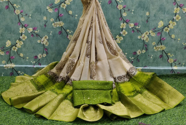 Green Khaddi Georgette 17DEC3