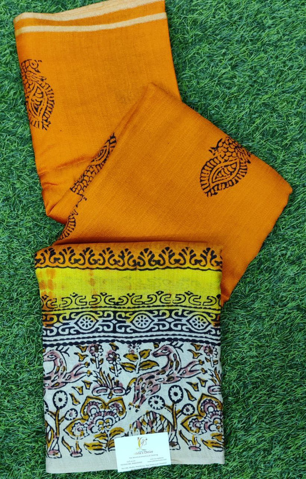 Orange Khadi Georgette 11FEB3