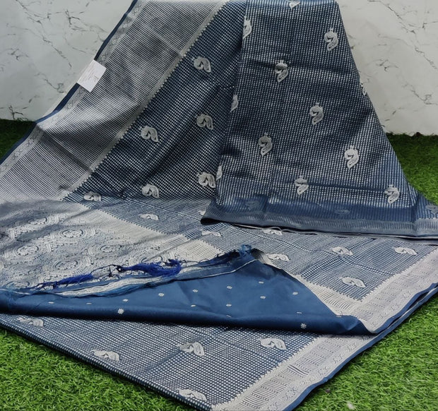 Peacock Blue Katan Banaras 15 E5-6
