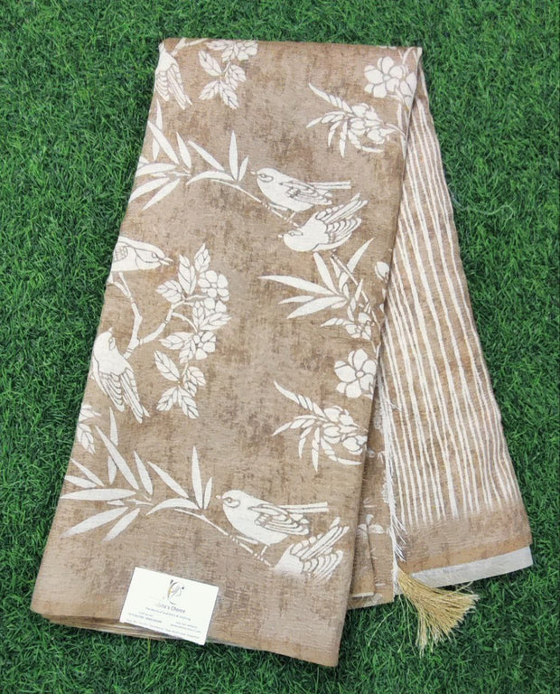 Beige Tussar Crush 7 E5-14E