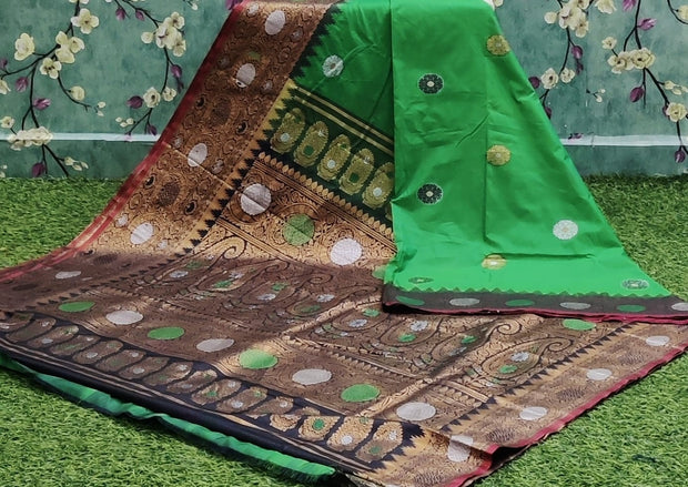 Parrot Green Vidharba Pattu 18 J4-5