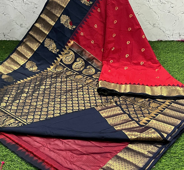 Red Handloom Gadwal 17 J5-2