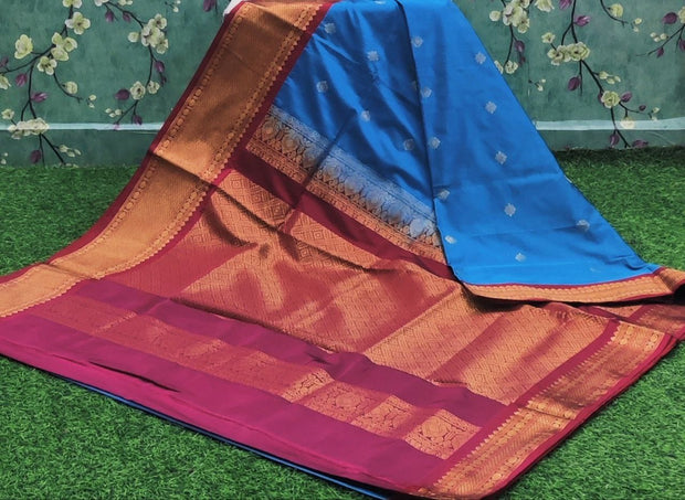 Rin Blue Gadwal Saree 15 K4-13