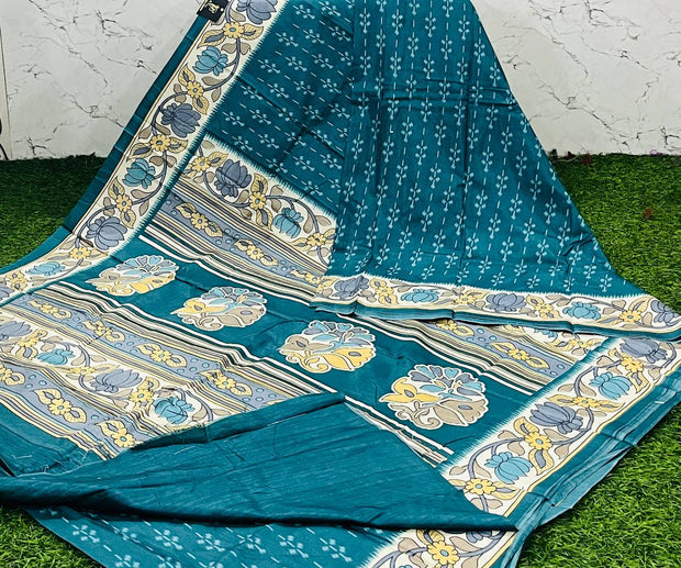 Rama Blue Tussar Kalamkari 16 H5-6