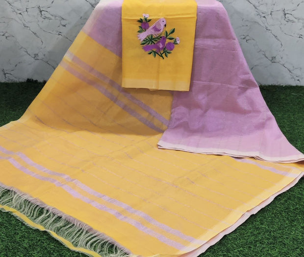 Baby pink mangalagiri handloom pattu 9 E5-3
