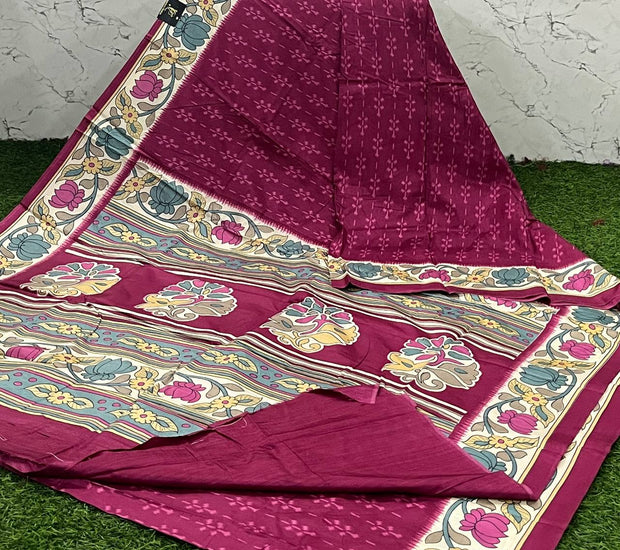 Kempu Tussar Kalamkari 16 H5-1
