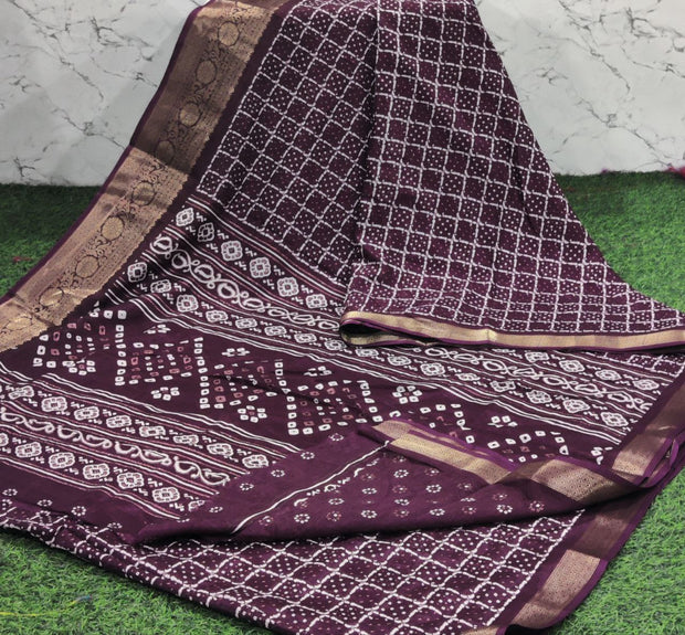 Burgundy Patola Silk 18 J5-8E