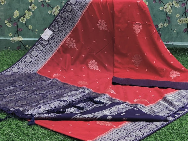 Tomato Red Georgette Banaras 26 J4-5