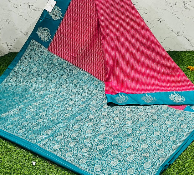 Tomato Red Maheshwari Pattu 19 D5-11