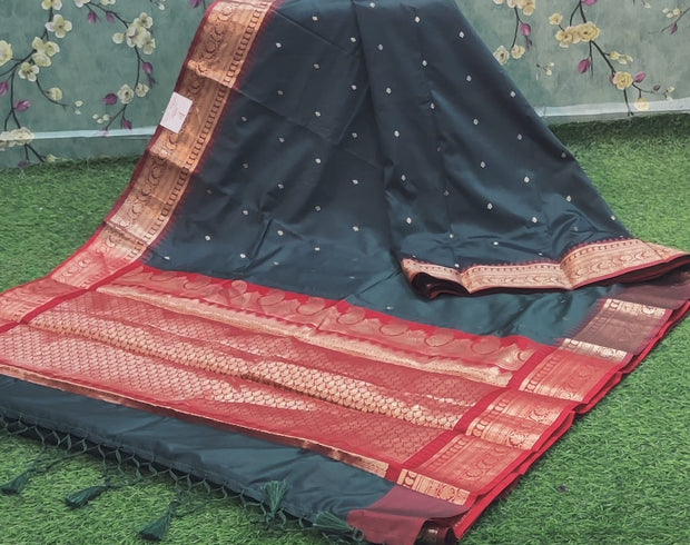 Bottle Green Kanchi Pattu 7 K4-3