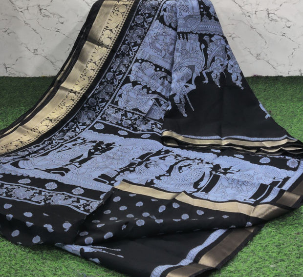 Lavender Blue Kalamkari Maheshwari 19 J5-3