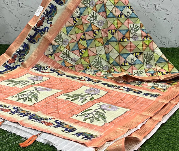 Peach Tussar Digital 14 L4-14