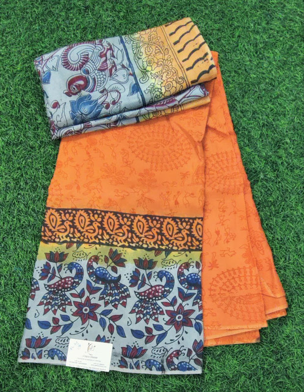 Orange Kadhi Georgette 12 E5-13E