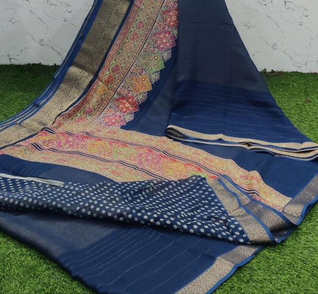 Peacock Blue Mysore Crepe 19 H5-8