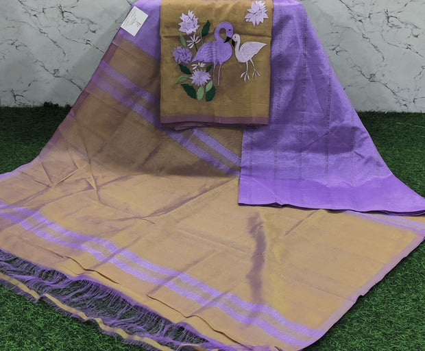 Lavender mangalagiri handloom pattu 9 E5-6