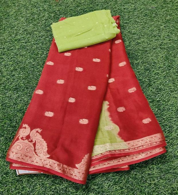 Red crape Georgette 8 J5 7E