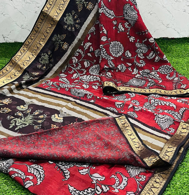 Rust Pen Kalamkari Maheshwari 20 K5-3