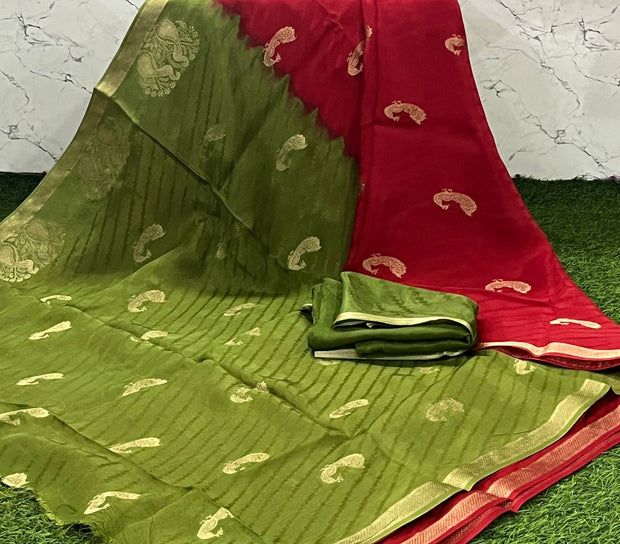 Red Leheriya Georgette 3 D5-1