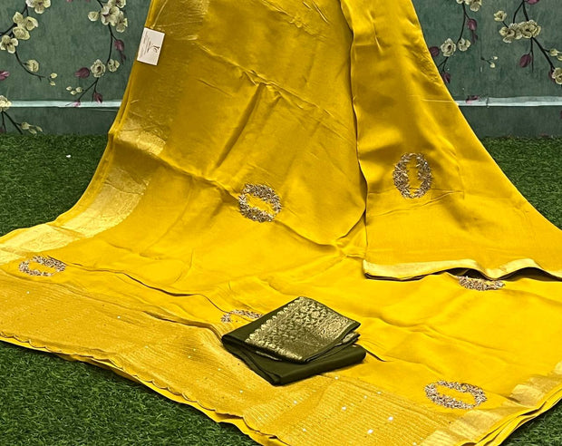 Yellow Georgette Work 29 K4-2