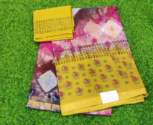 Yellow Pure Cotton Kota 21 D5-11