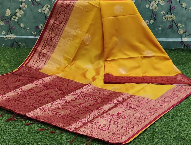 Yellow Bishanpuri Saree 9 J4-11