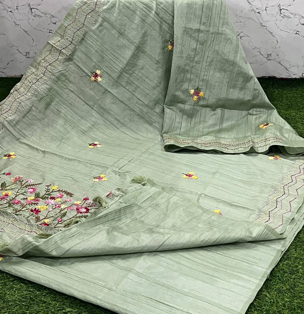 Green Tassar Work 17 K5-11