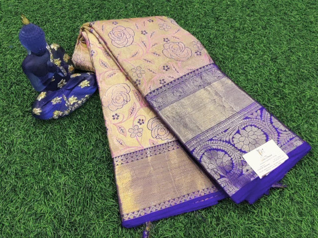 Rose-gold Pink Kanchi Pattu 16 E5-2