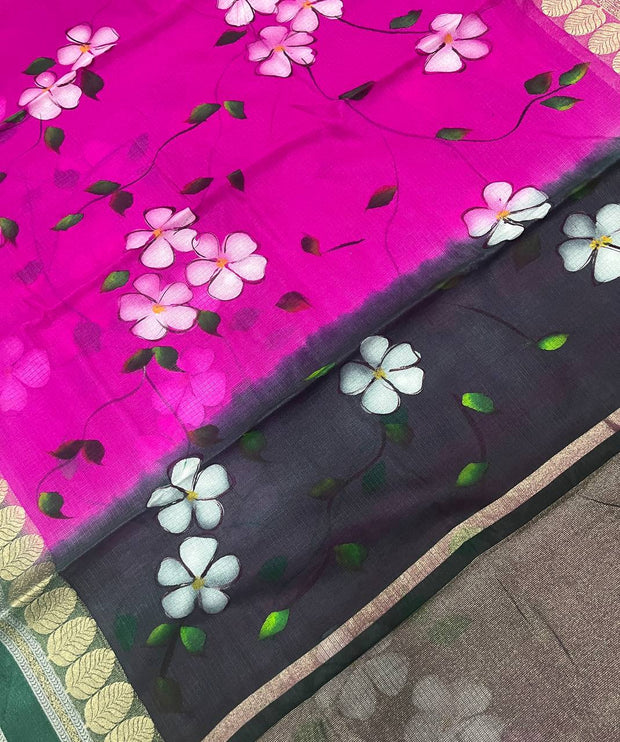 Rani Pink Hand Painted Kota 25 L4-15