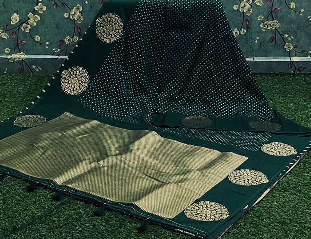 Bottle Green Raw Mango Silk 20 K4-3