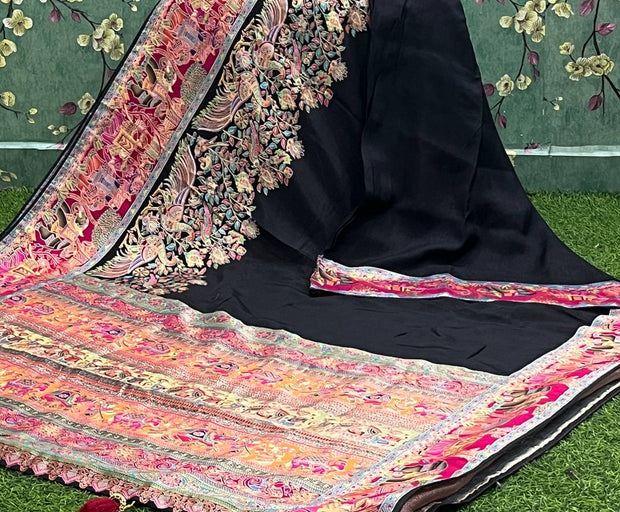 Black Kashmiri Saree 12 L4-2