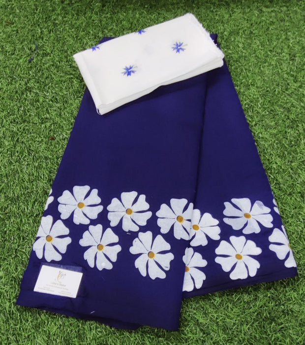 Purple Khadi Cotton Painting 20 E5-9E