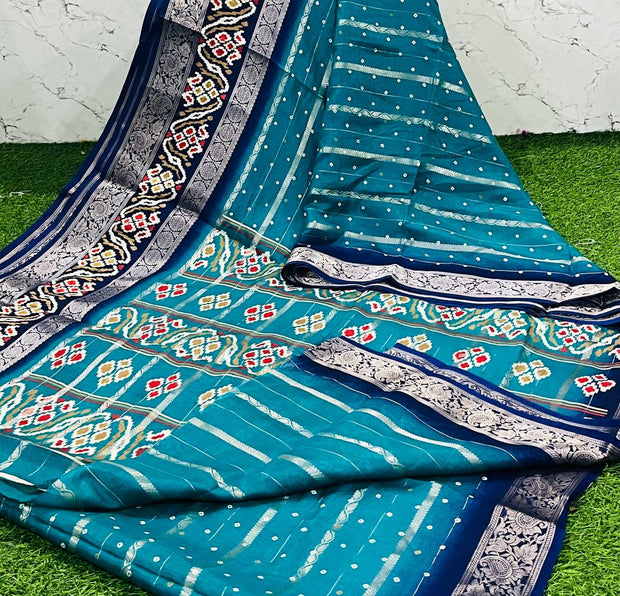 Rama Green Patola Silk 25 J5-9