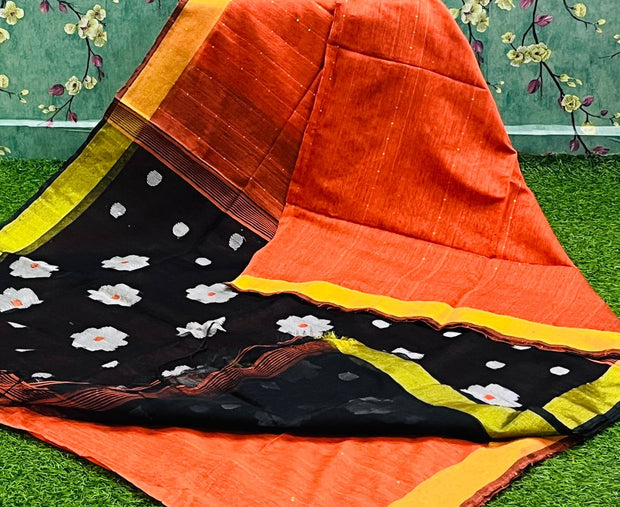 Orange Handloom Jamdani 5 L4-9
