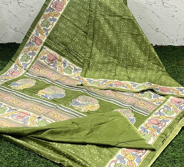 Green Tussar Kalamkari 16 H5-4