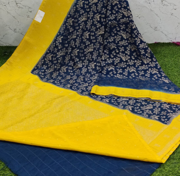 Peacock Blue Vishnupuri Pattu 14 J5-12