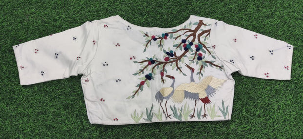 White Desginer Blouse 12 J5-9E