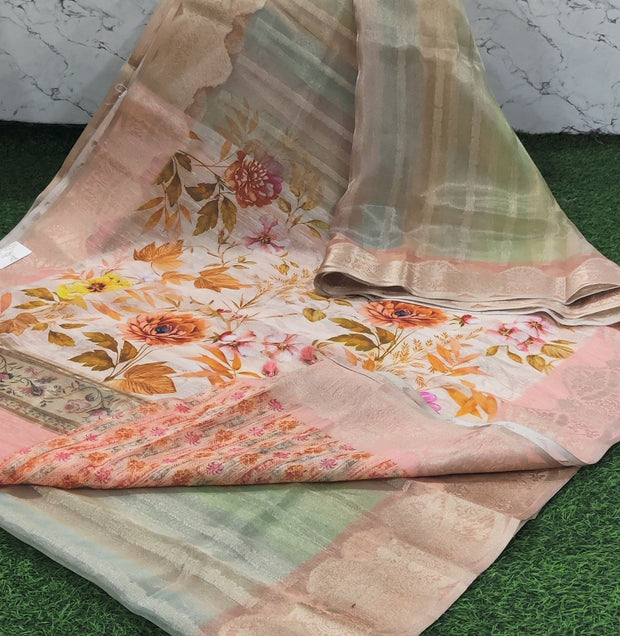 Peach Tissue Chanderi 5 D5-12