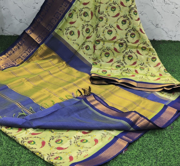 Light Green Mangalgiri Kalamkari 17 D5-13