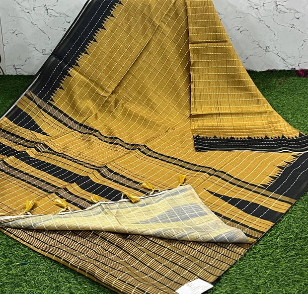 Mustard Yellow Khadi Pattu 10 J5-7