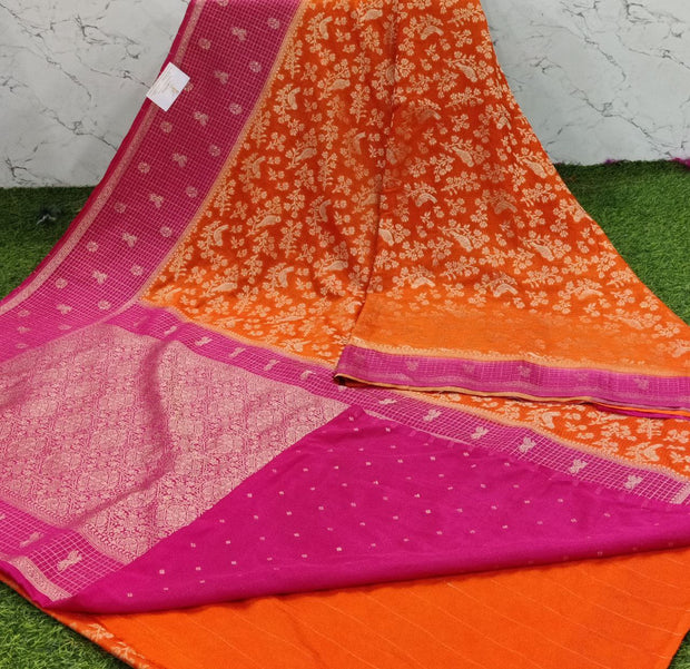 Orange Vishnupuri Pattu 14 J5-10