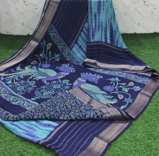 Blue Shibori Crepe 7 C5-11