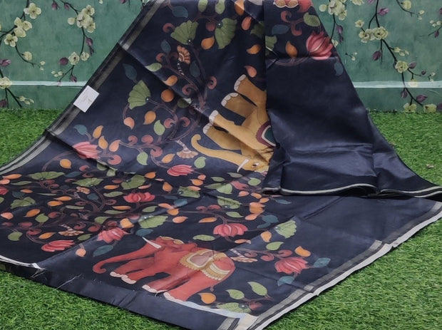 Black Chanderi Kalamkari 10 L4-6